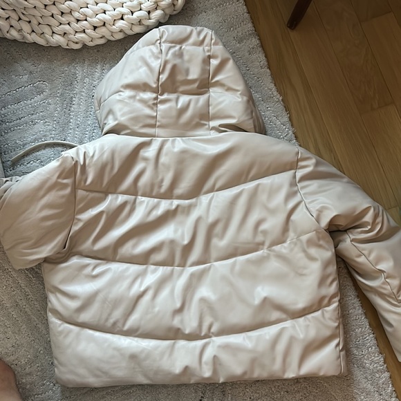ZARA FAUX LEATHER WINTER PUFFER JACKET - Picture 4 of 4